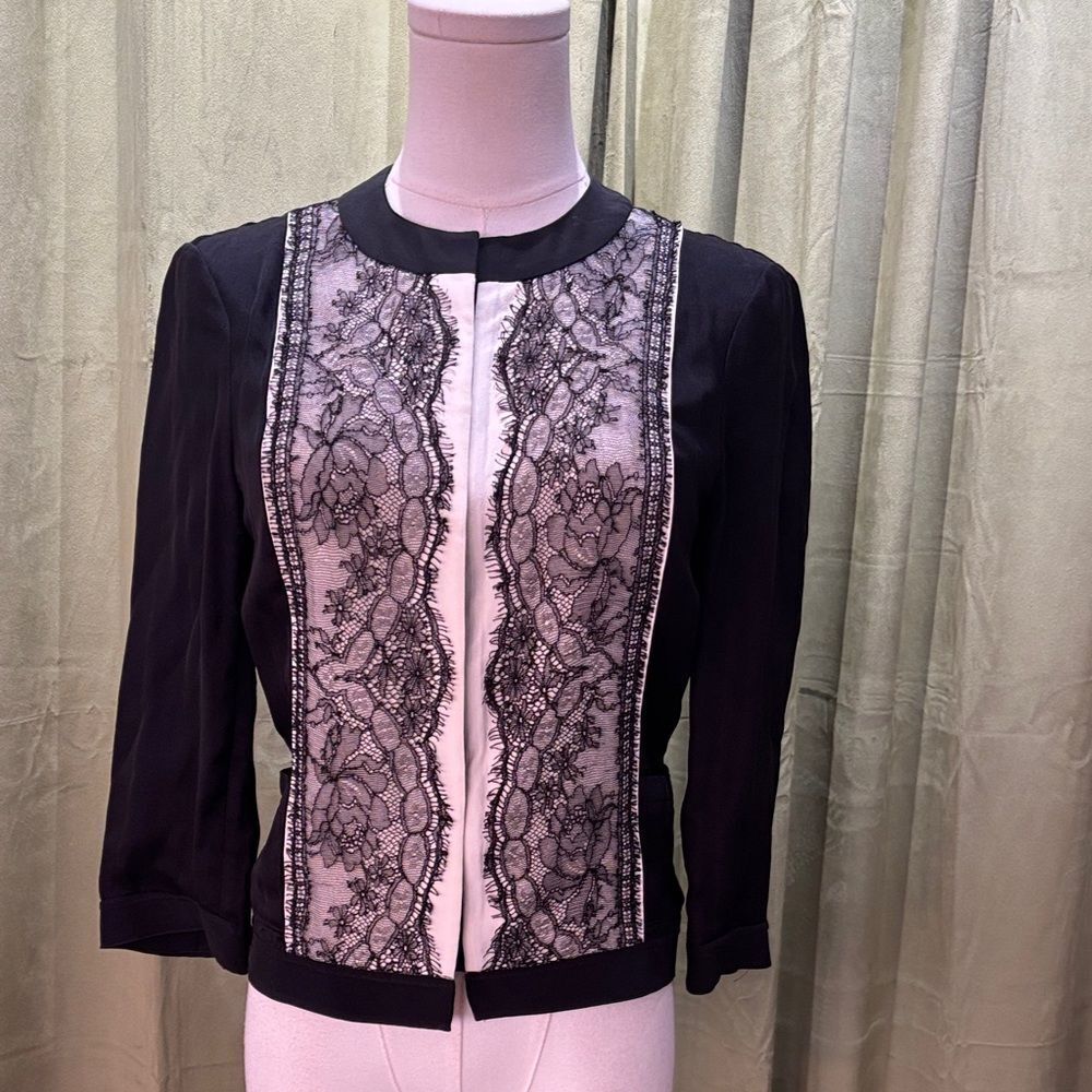 Dolce & Gabbana Black/white lace detailed lightweight Jacket, S